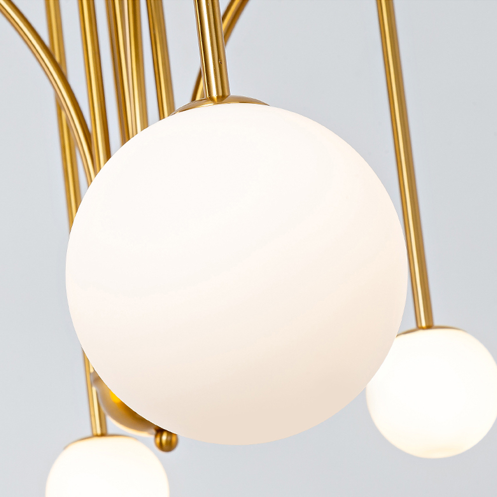 French Art Deco Pendant Lights Minimalist Living Room Glass Chandelier-Handwovenlamp