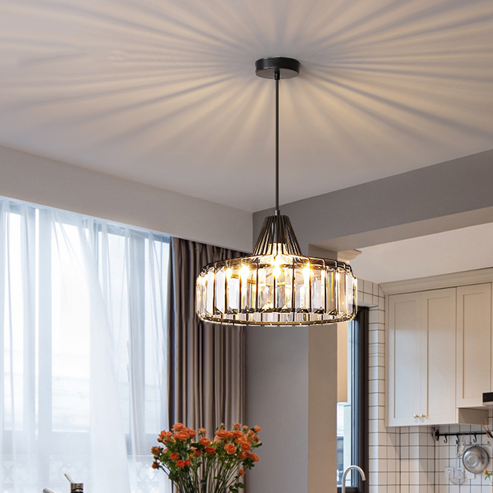 Simple Modern Crystal Chandelier Nordic Small Metal Pendant Light Restaurant Lamp-Handwovenlamp