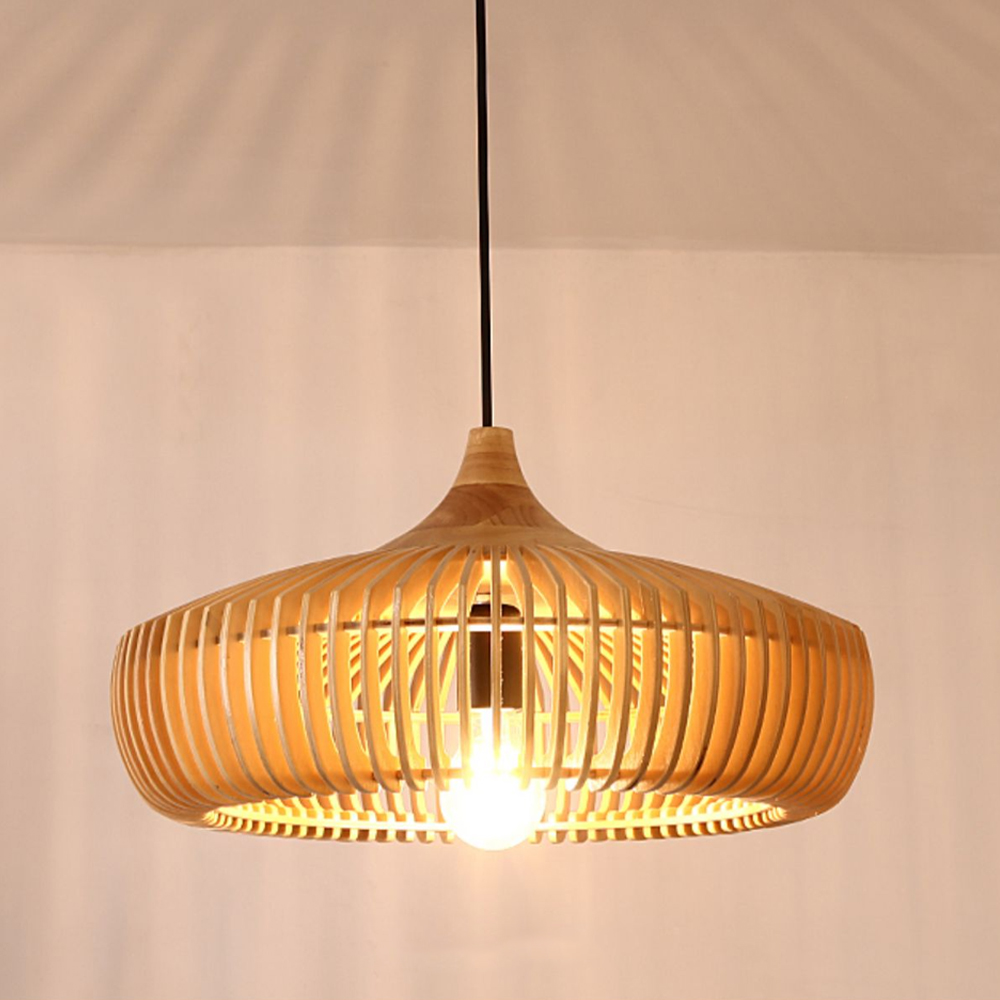 Japanese Rustic Farmhouse Wooden Pendant Light Restaurant Lamp-Handwovenlamp