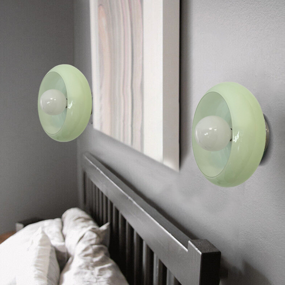 Mid-Century Modern Glass Wall Lamp Bedside Sconce-Handwovenlamp