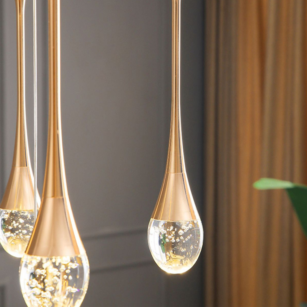 Modern Minimalist Staircase Chandelier Creative Soft Light Duplex Chandelier Restaurant Villa Spiral Stairwell Long Chandelier-Handwovenlamp