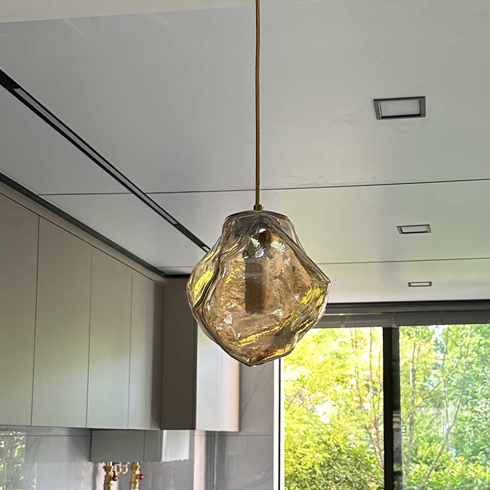 Minimalist Art Lava Glass Pendant Light Creative Restaurant Hanging Lamp-Handwovenlamp