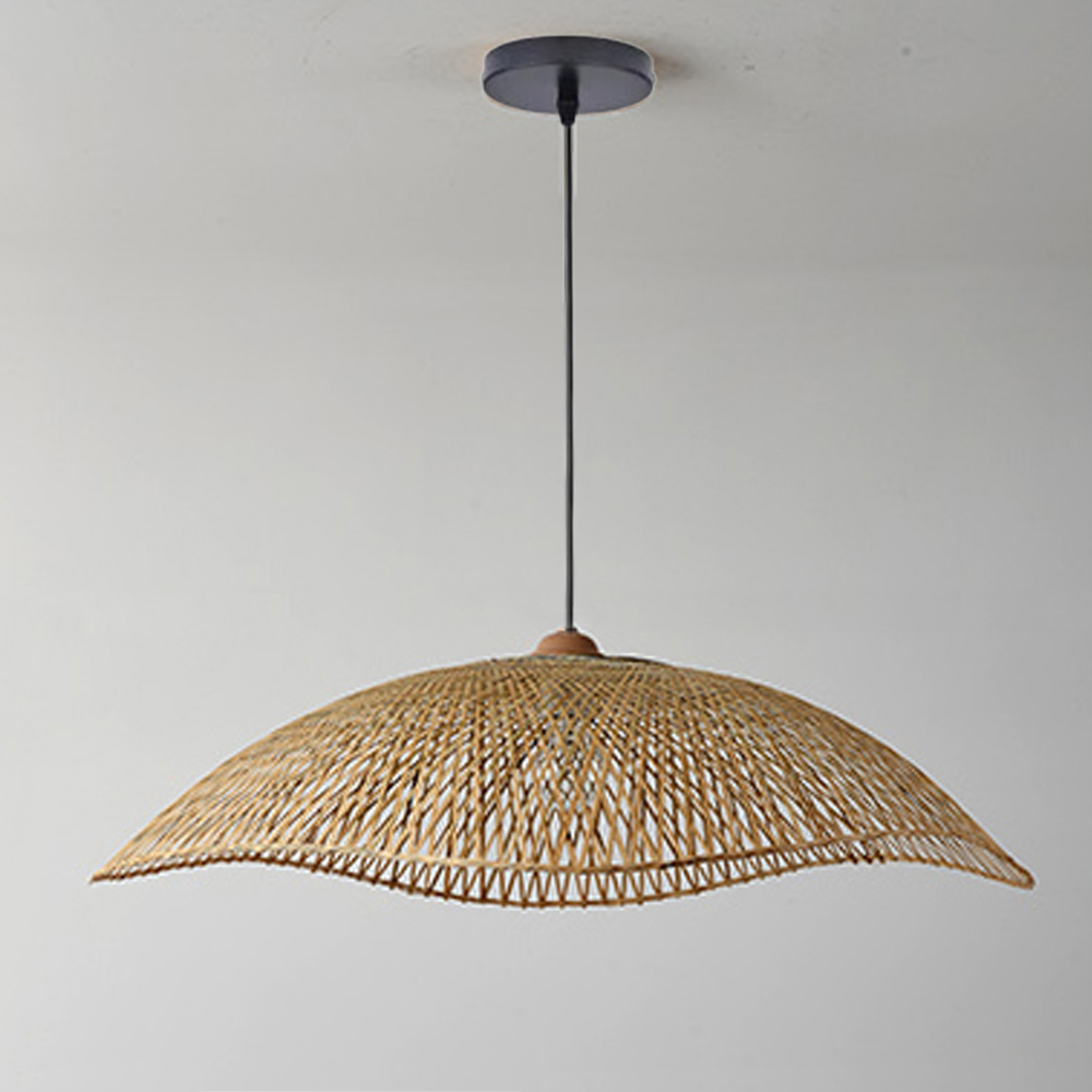 Japanese Bamboo Woven Chandelier B&B Living Room Handmade Pendant Light-Handwovenlamp