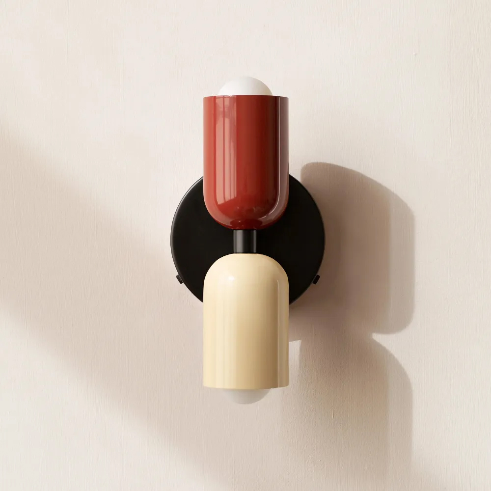 Bedroom Bedside Colorful Double-head Wall Lamp Cream-style Living Room Corridor Light-Handwovenlamp