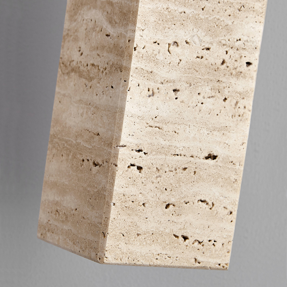 Wabi-sabi Travertine Chandelier Island Table Retro Window Spotlight-Handwovenlamp