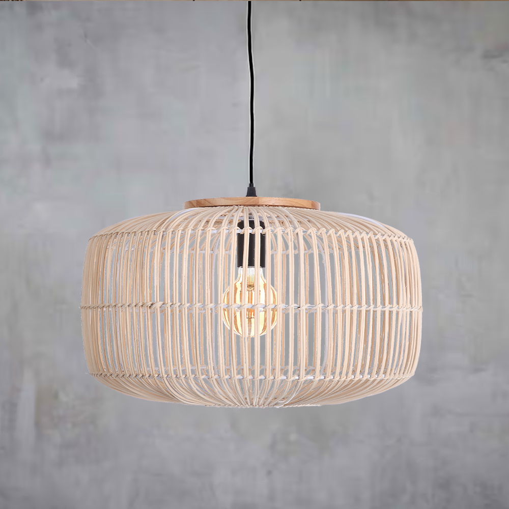 Wabi-sabi Style Retro Rattan Chandelier Japanese B&B Restaurant Hand-woven Pendant Lights-Handwovenlamp
