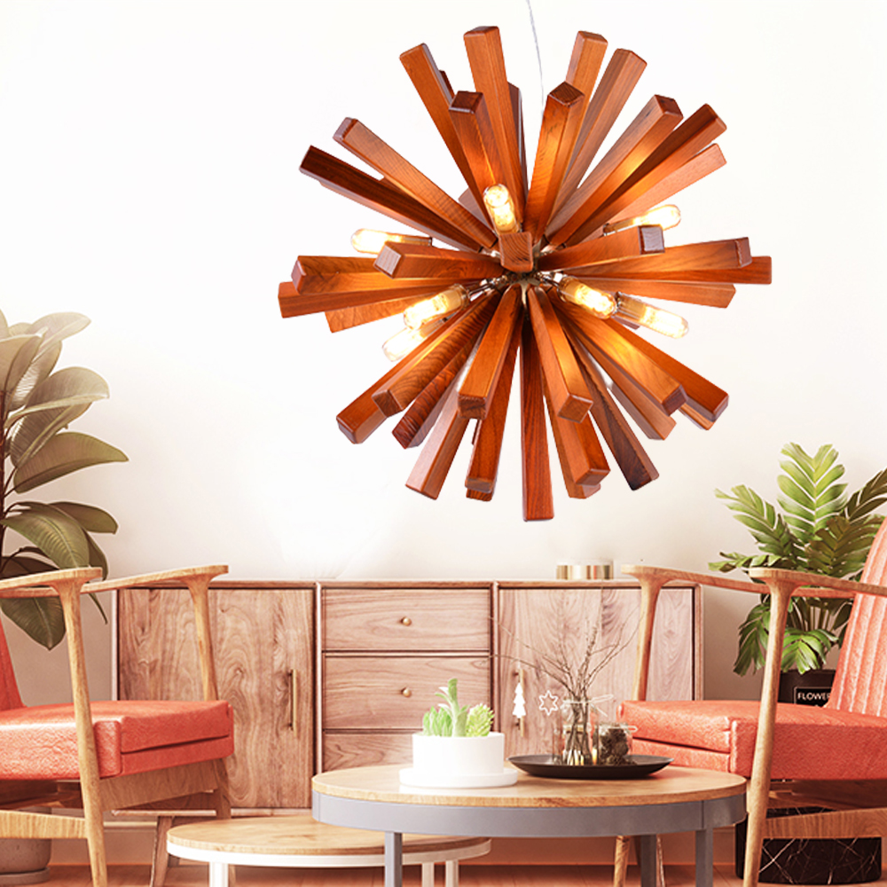 Dandelion Wooden Nordic Chandelier For Dining Room-Handwovenlamp