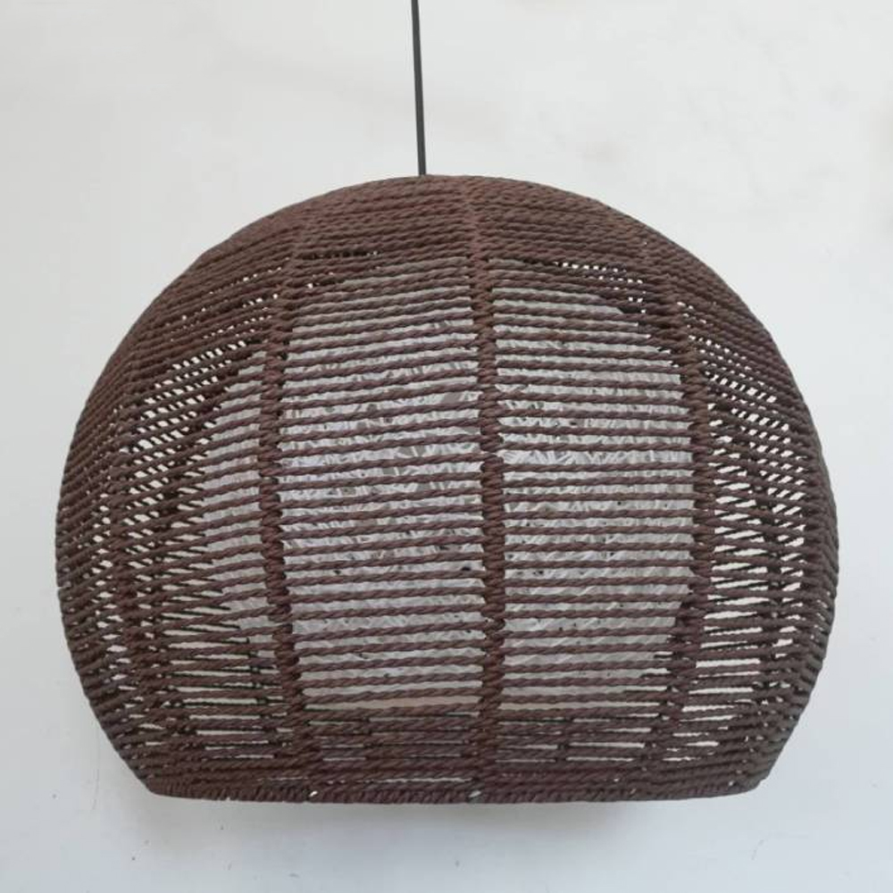 Nordic Hand-woven Rattan Pendant Light Balcony Tatami Hemp Rope Lamp-Handwovenlamp