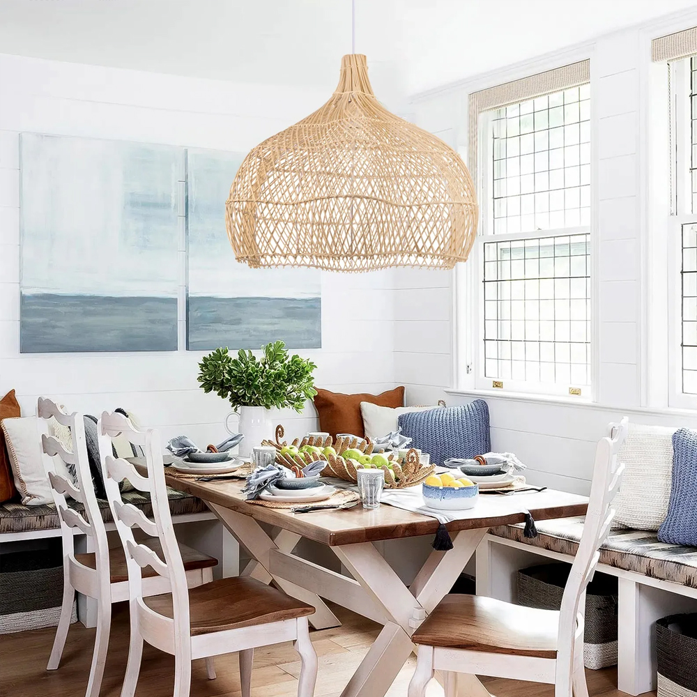 Rattan Novelty Pendant Lights Wicker Pendant Shade-Handwovenlamp