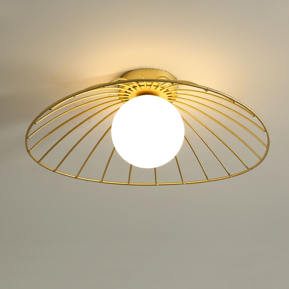 Nordic Balcony Metal Ceiling Lamp Luxury Corridor Flush Mount Light-Handwovenlamp