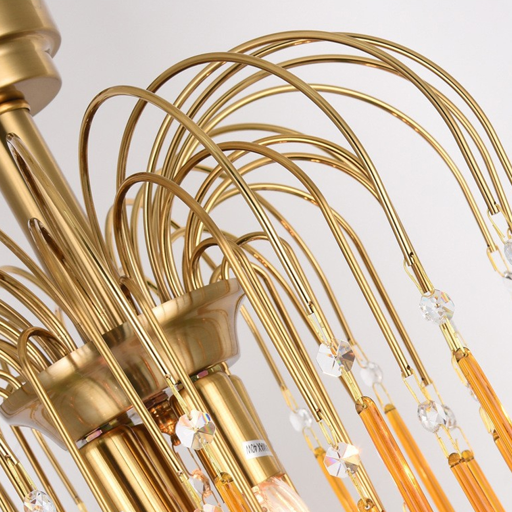 Classical Drop Glass Chandelier Italian Design Living Room Crystal Lighting-Handwovenlamp