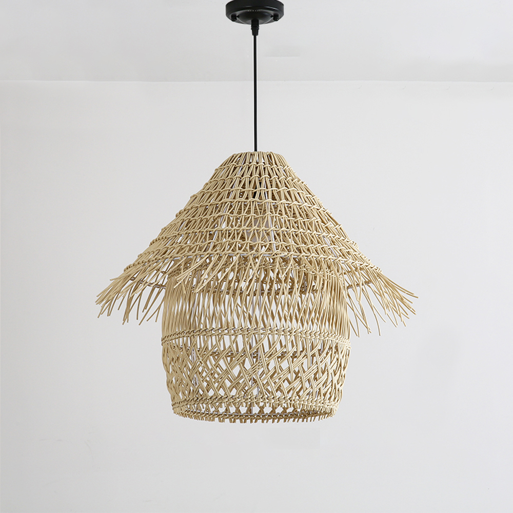 Outdoor Waterproof Rattan Pendant Light Courtyard Garden Scenic Hanging Tree Lamp-Handwovenlamp