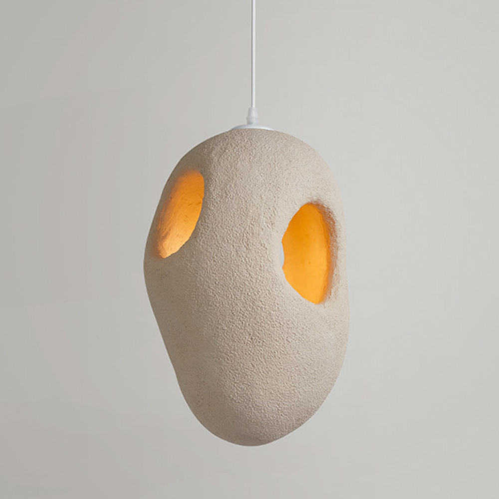 Japanese Retro Handmade Hanging Lamp High Density Polystyrene Wabi Sabi Pendant Light-Handwovenlamp