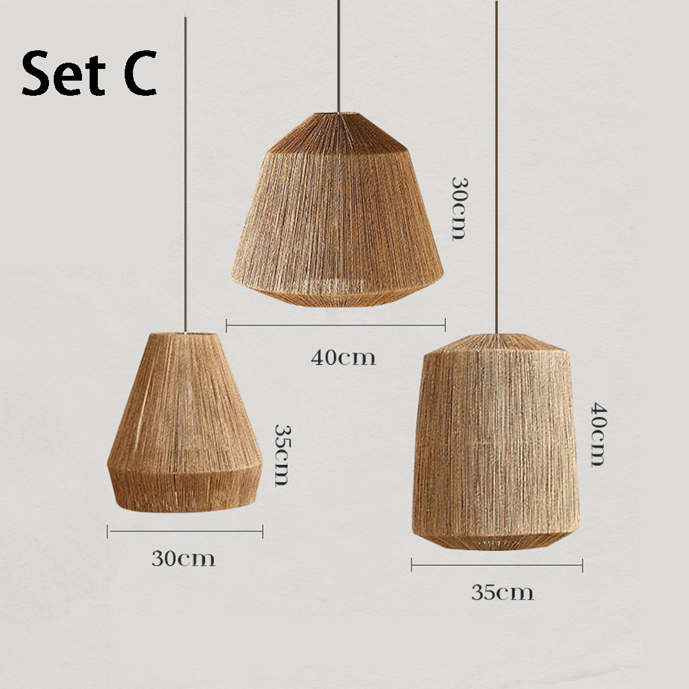 Wabi-sabi Dining Room Hemp Rope Pendant Light B&B Balcony Creative Lampshade-Handwovenlamp