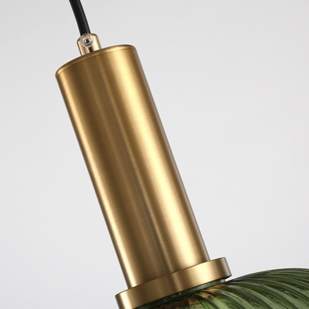 Dark Green Small Glass Pendant Light Kitchen Island Restaurant Retro Chandelier American Home Lighting-Handwovenlamp
