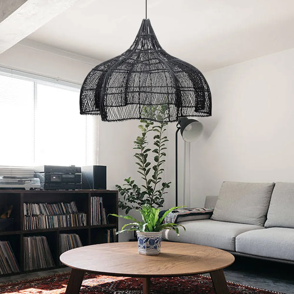 Rattan Novelty Pendant Lights Wicker Pendant Shade-Handwovenlamp