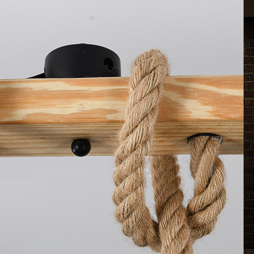 Restaurant Cafe Vintage Hemp Rope Chandelier Industrial Style Lighting Fixtures-Handwovenlamp