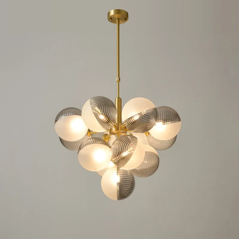 Simple Nordic Glass Bubble Chandelier-Handwovenlamp