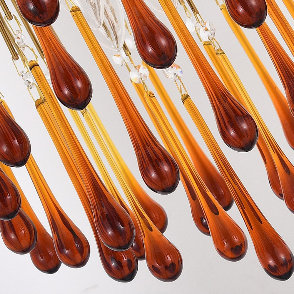 Classical Drop Glass Chandelier Italian Design Living Room Crystal Lighting-Handwovenlamp