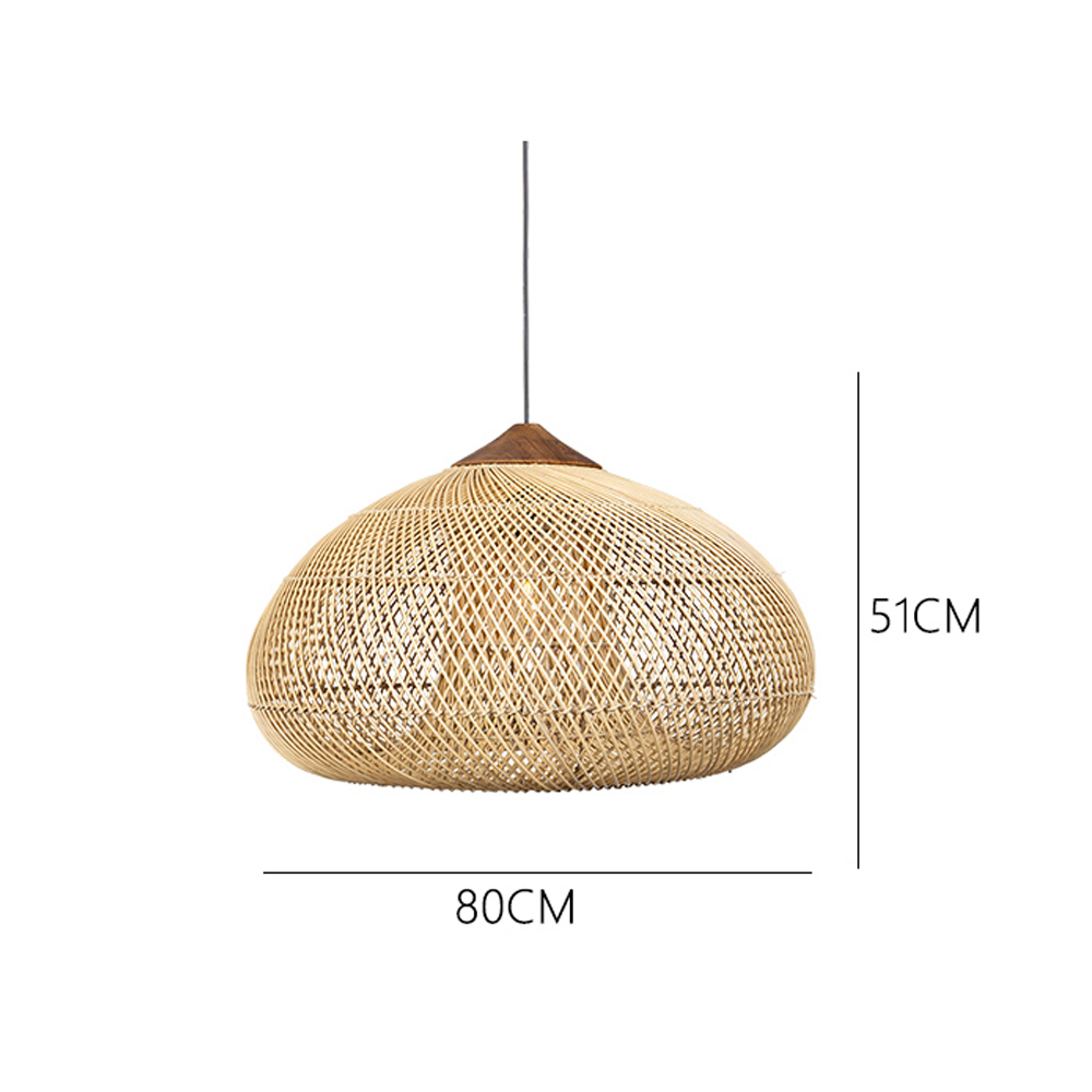 Rattan Pendant Light Wabi Sabi Style Retro Dining Room Chandelier-Handwovenlamp