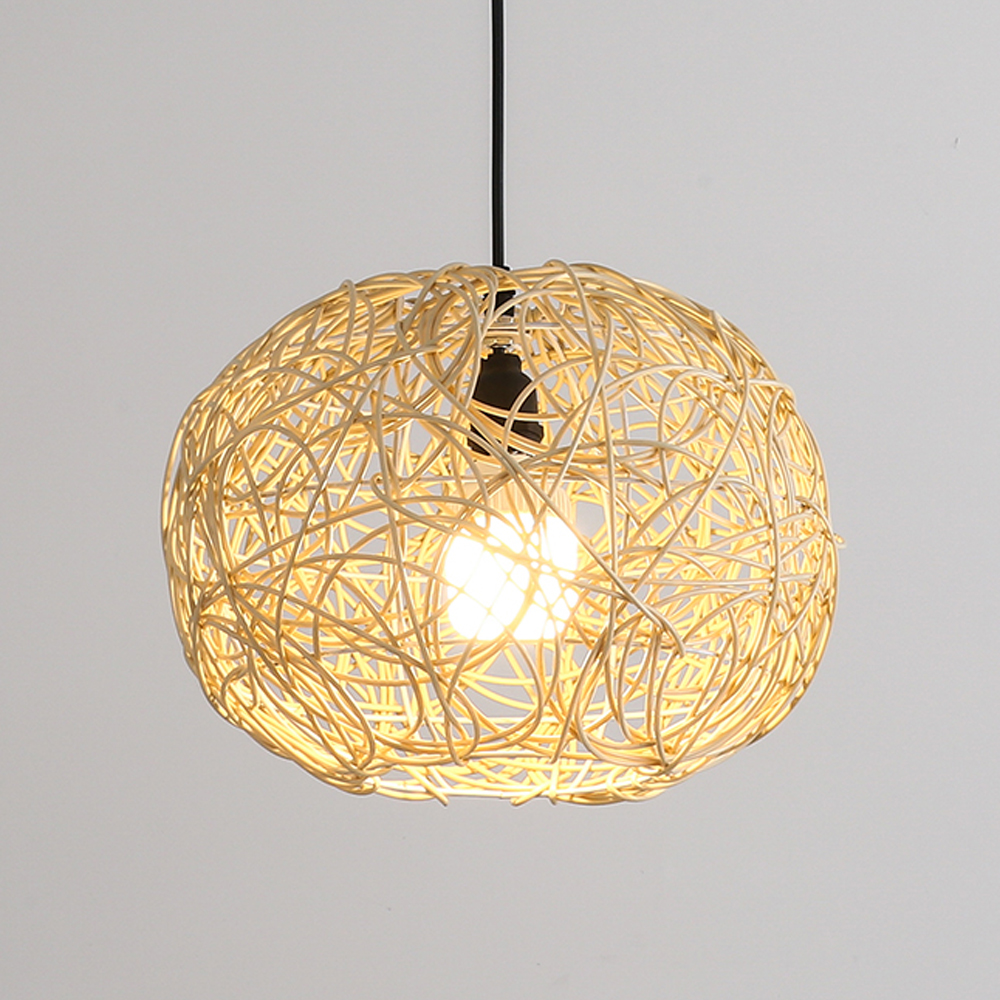 Outdoor Waterproof Rattan Pendant Light Courtyard Garden Scenic Hanging Tree Lamp-Handwovenlamp