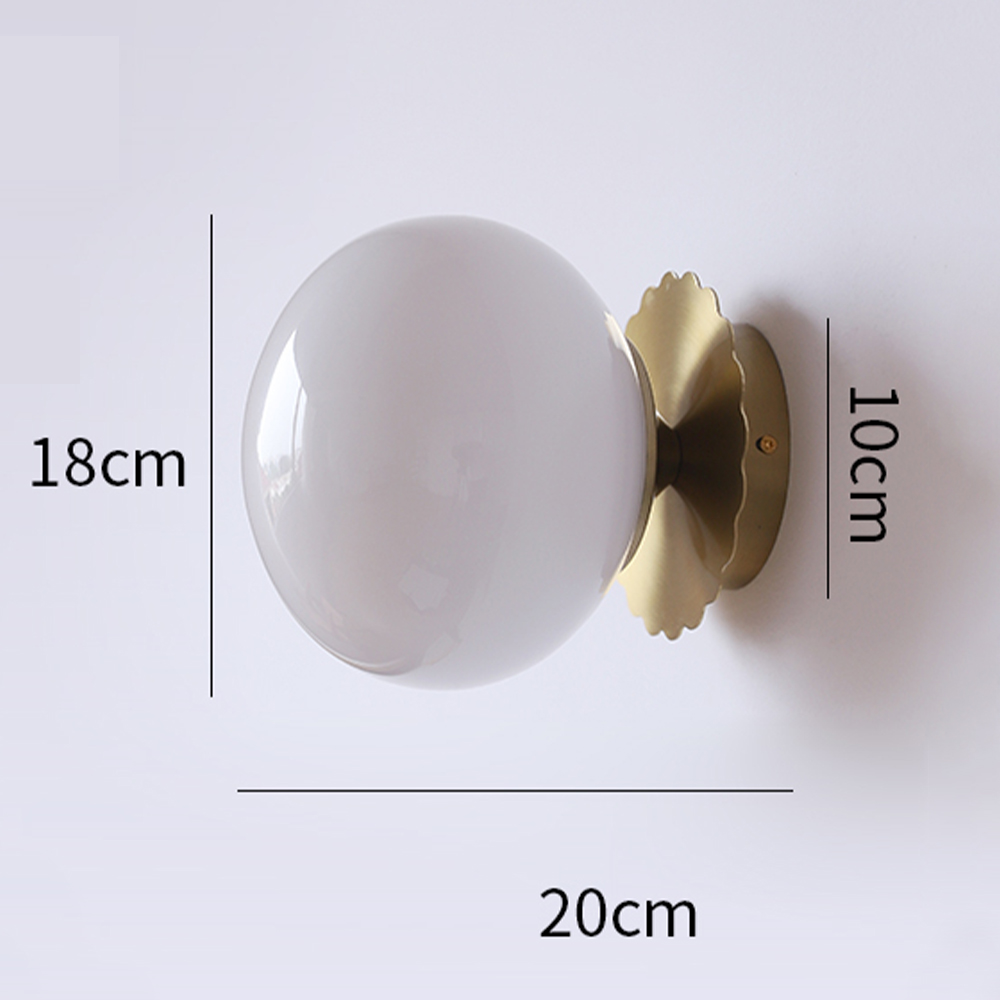 Nordic Modern Corridor Decorative Wall Lamp Minimalist Bedside Small Ball Wall Sconce-Handwovenlamp