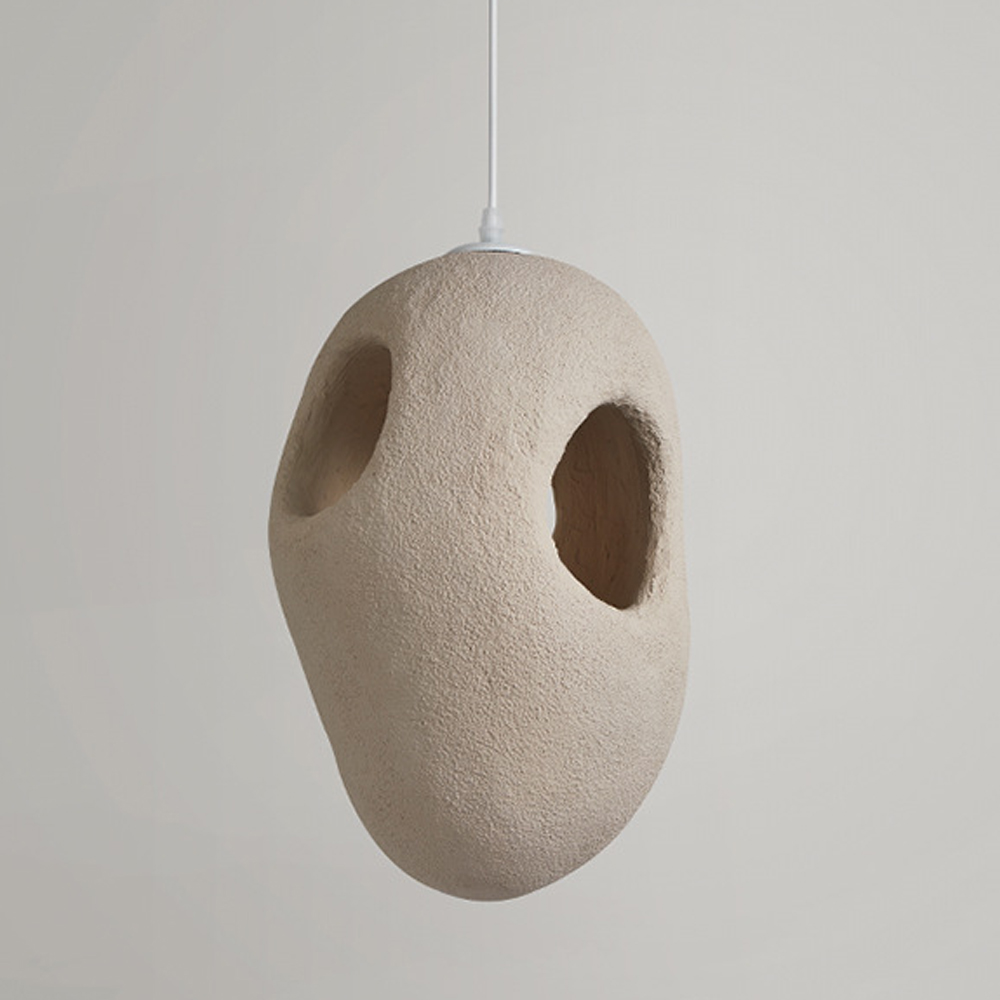 Japanese Retro Handmade Hanging Lamp High Density Polystyrene Wabi Sabi Pendant Light-Handwovenlamp