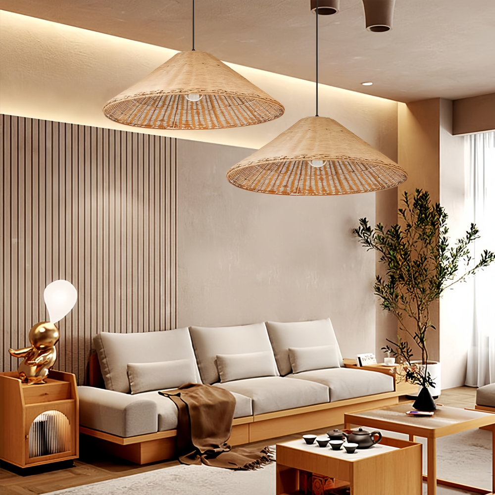 Kitchen Counter Rattan Pendant Light Creative Personality Art Chandelier-Handwovenlamp