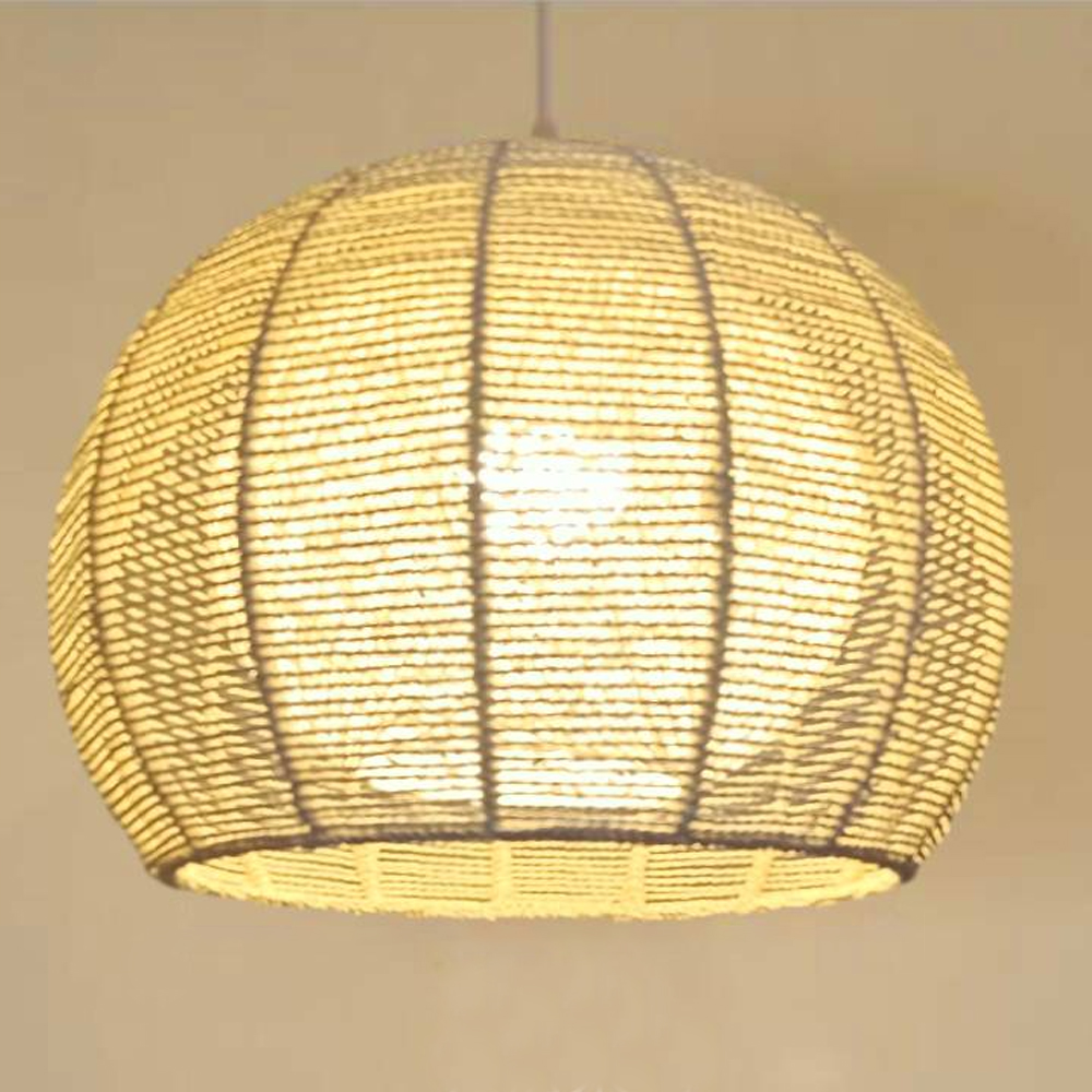 Nordic Hand-woven Rattan Pendant Light Balcony Tatami Hemp Rope Lamp-Handwovenlamp