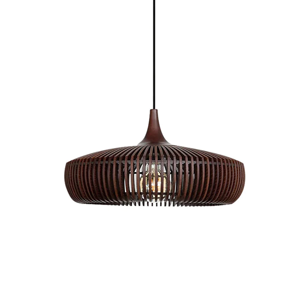Retro Natural Wood Pendant Light Lampshade For Dining Room-Handwovenlamp