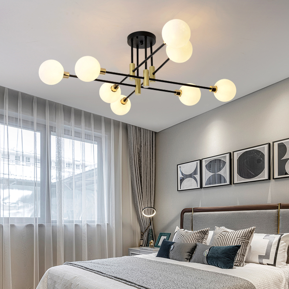 Nordic Milk White Ceiling Lamp Luxury Chandelier For Bedroom-Handwovenlamp