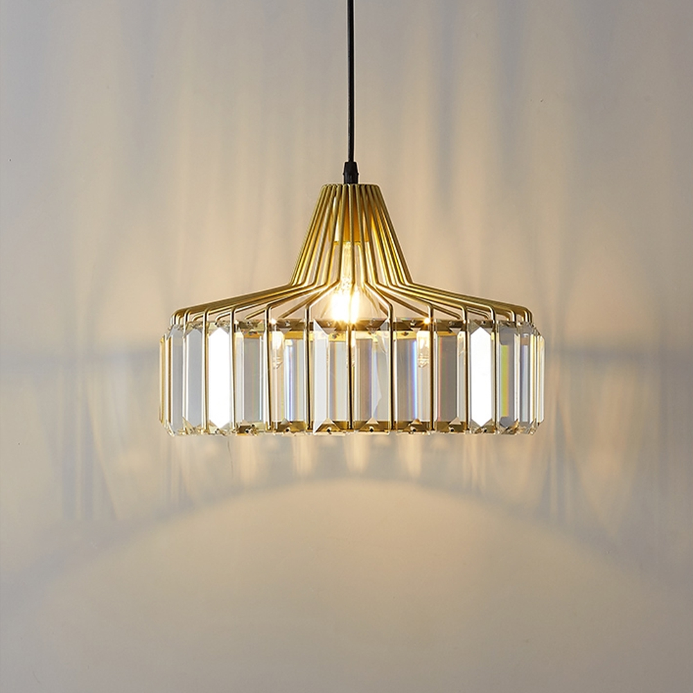 Simple Modern Crystal Chandelier Nordic Small Metal Pendant Light Restaurant Lamp-Handwovenlamp