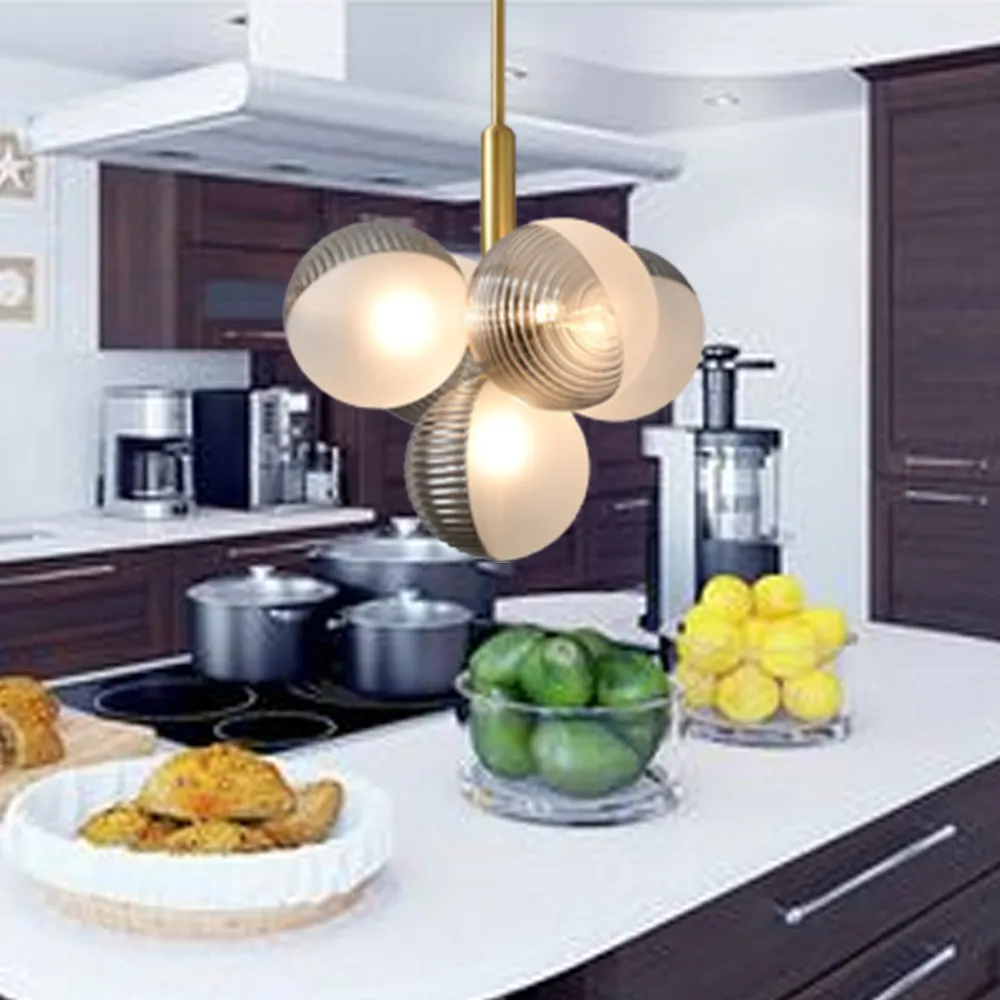 Simple Nordic Glass Bubble Chandelier-Handwovenlamp