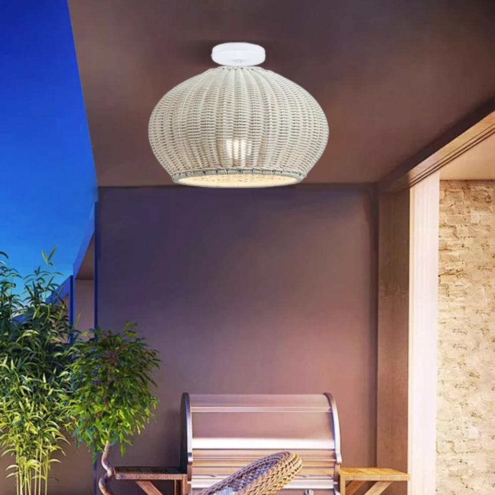 Outdoor Waterproof Pendant Light Homestay Rattan Lighting-Handwovenlamp