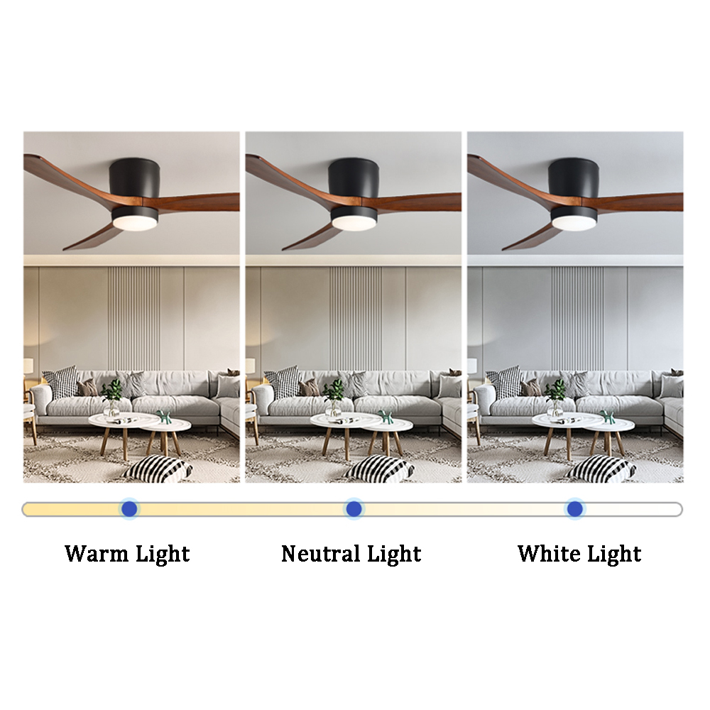 Ceiling Fan With Light Nordic Solid Wood LED Fan Lamp For Restaurant Living Room-Handwovenlamp