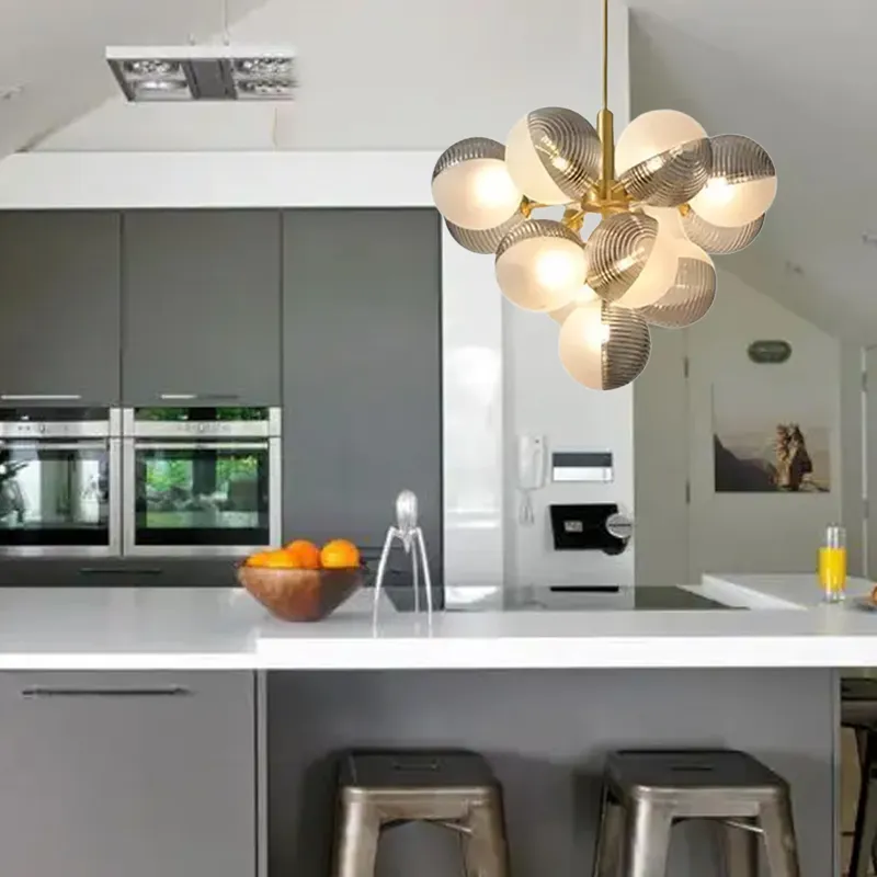 Simple Nordic Glass Bubble Chandelier-Handwovenlamp