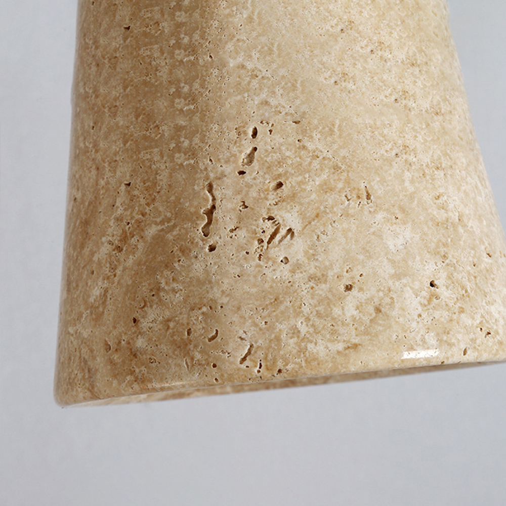 Wabi-Sabi Creative Homestay Travertine Stone Pendant Light Fixture-Handwovenlamp