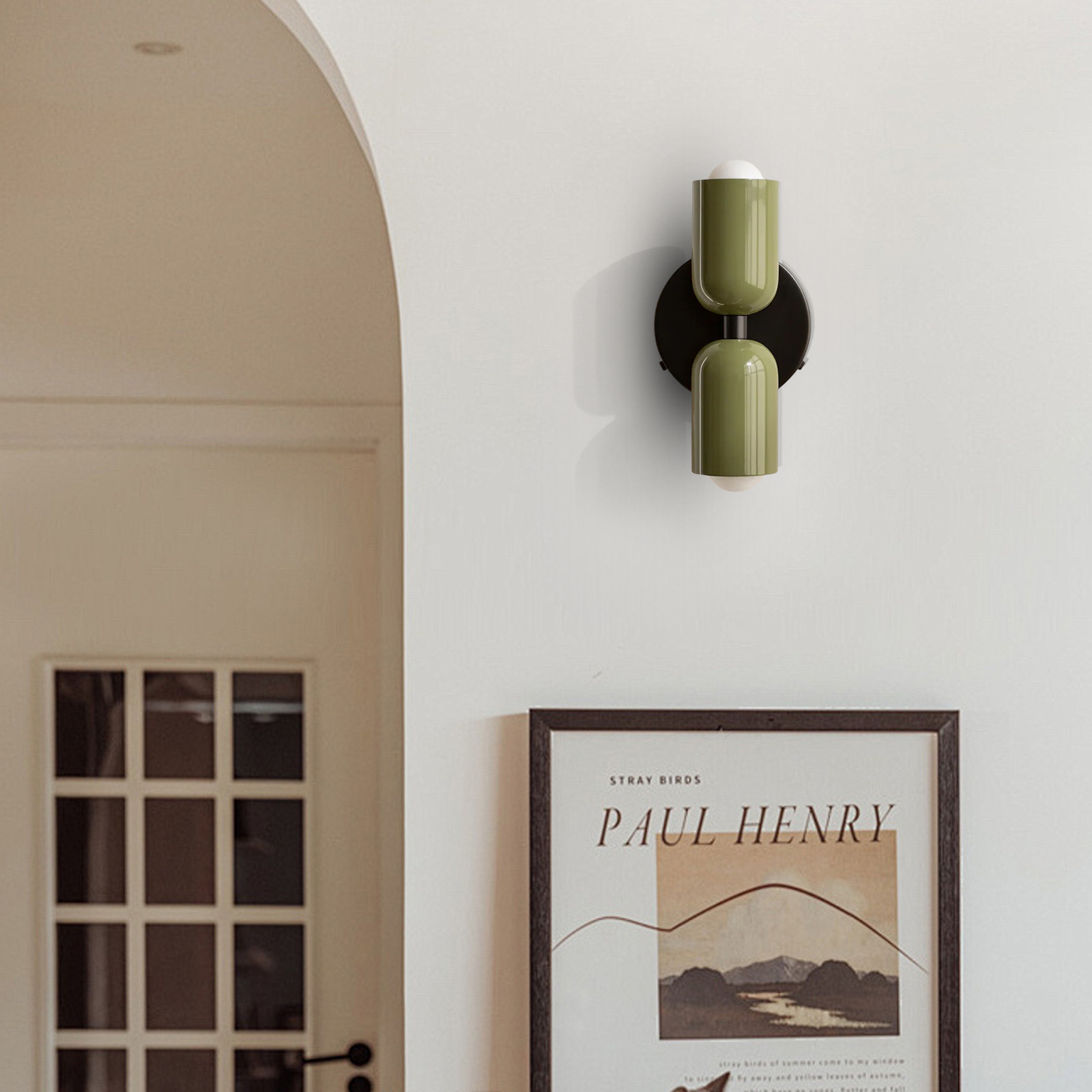 Bedroom Bedside Colorful Double-head Wall Lamp Cream-style Living Room Corridor Light-Handwovenlamp