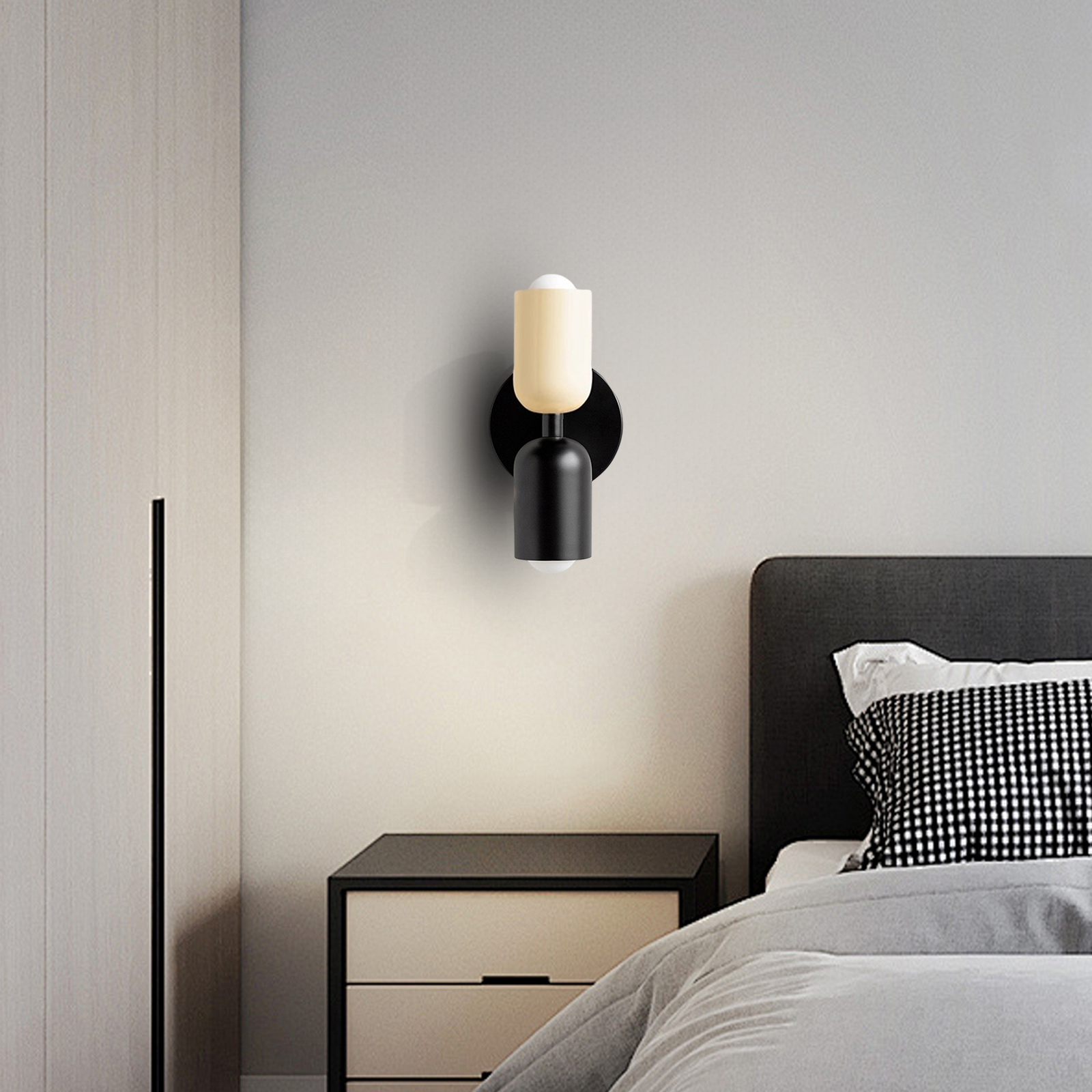 Bedroom Bedside Colorful Double-head Wall Lamp Cream-style Living Room Corridor Light-Handwovenlamp