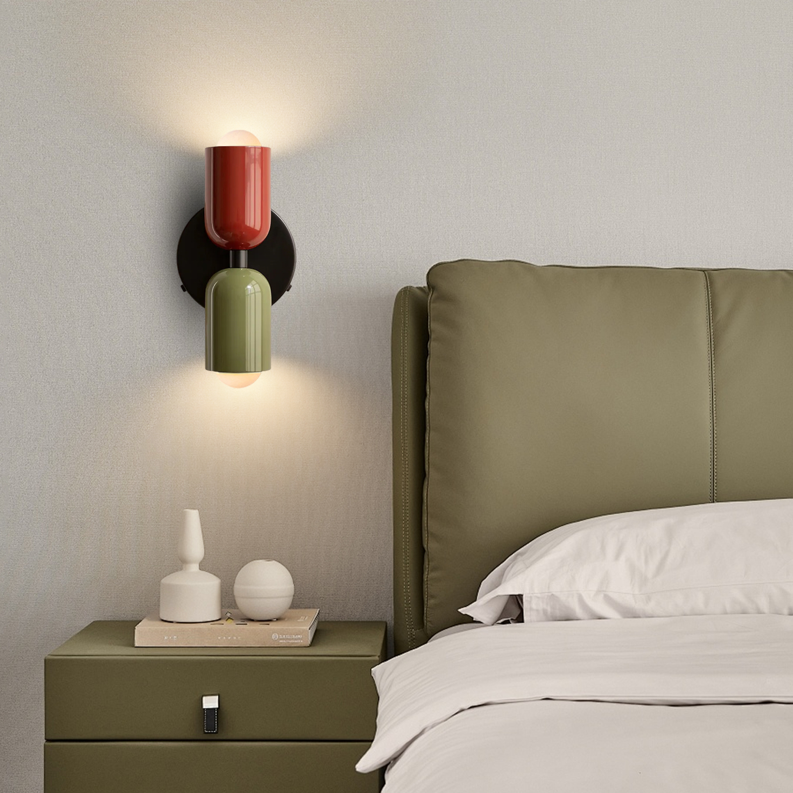 Bedroom Bedside Colorful Double-head Wall Lamp Cream-style Living Room Corridor Light-Handwovenlamp