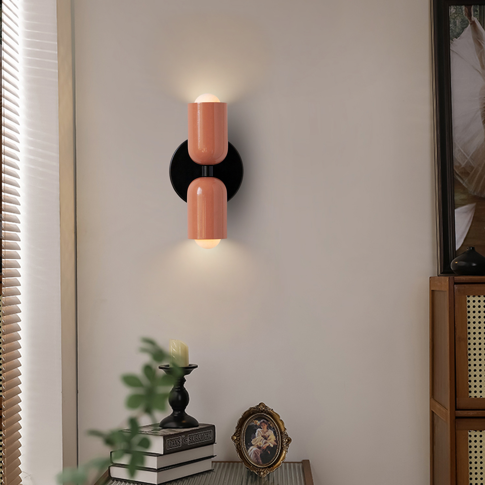 Bedroom Bedside Colorful Double-head Wall Lamp Cream-style Living Room Corridor Light-Handwovenlamp