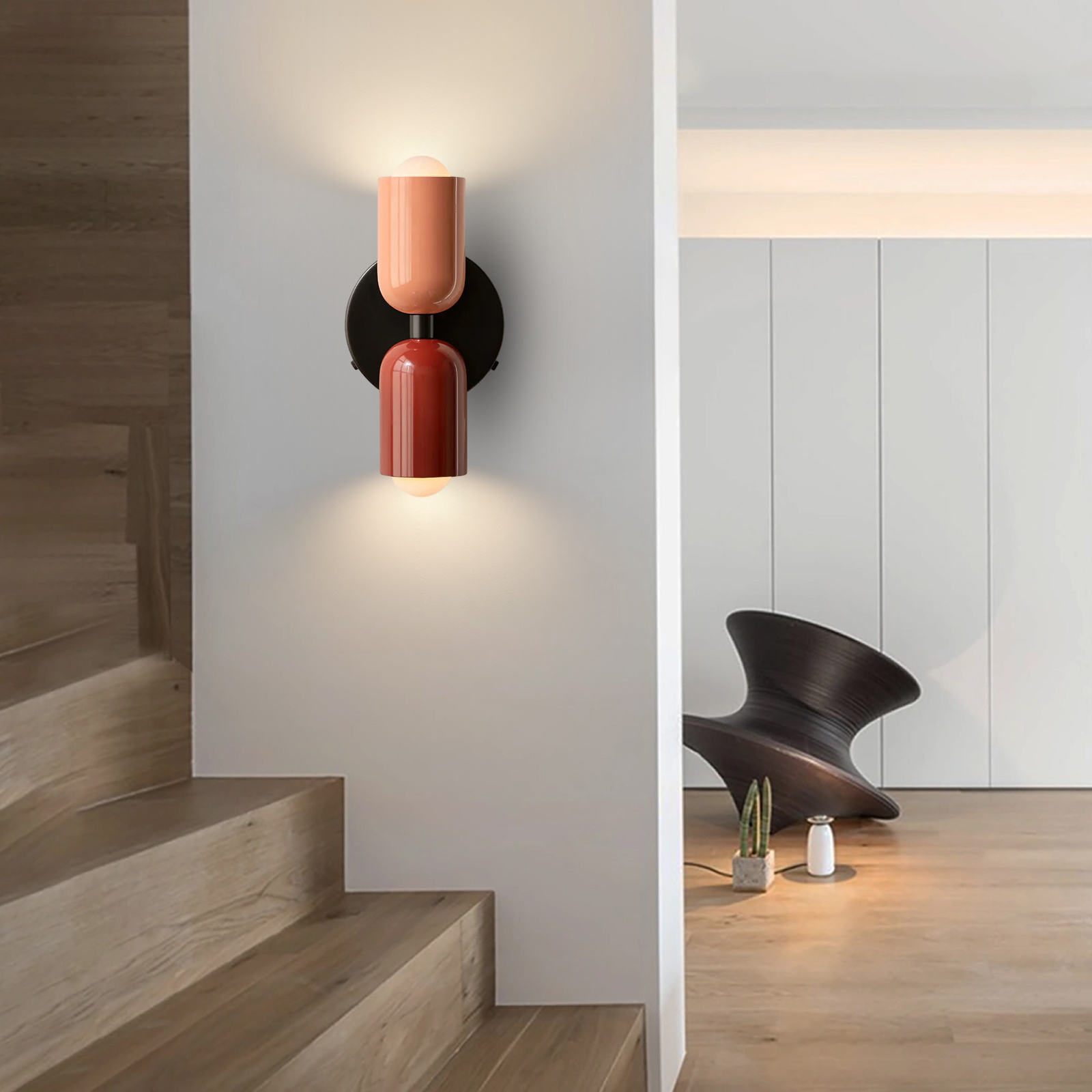 Bedroom Bedside Colorful Double-head Wall Lamp Cream-style Living Room Corridor Light-Handwovenlamp