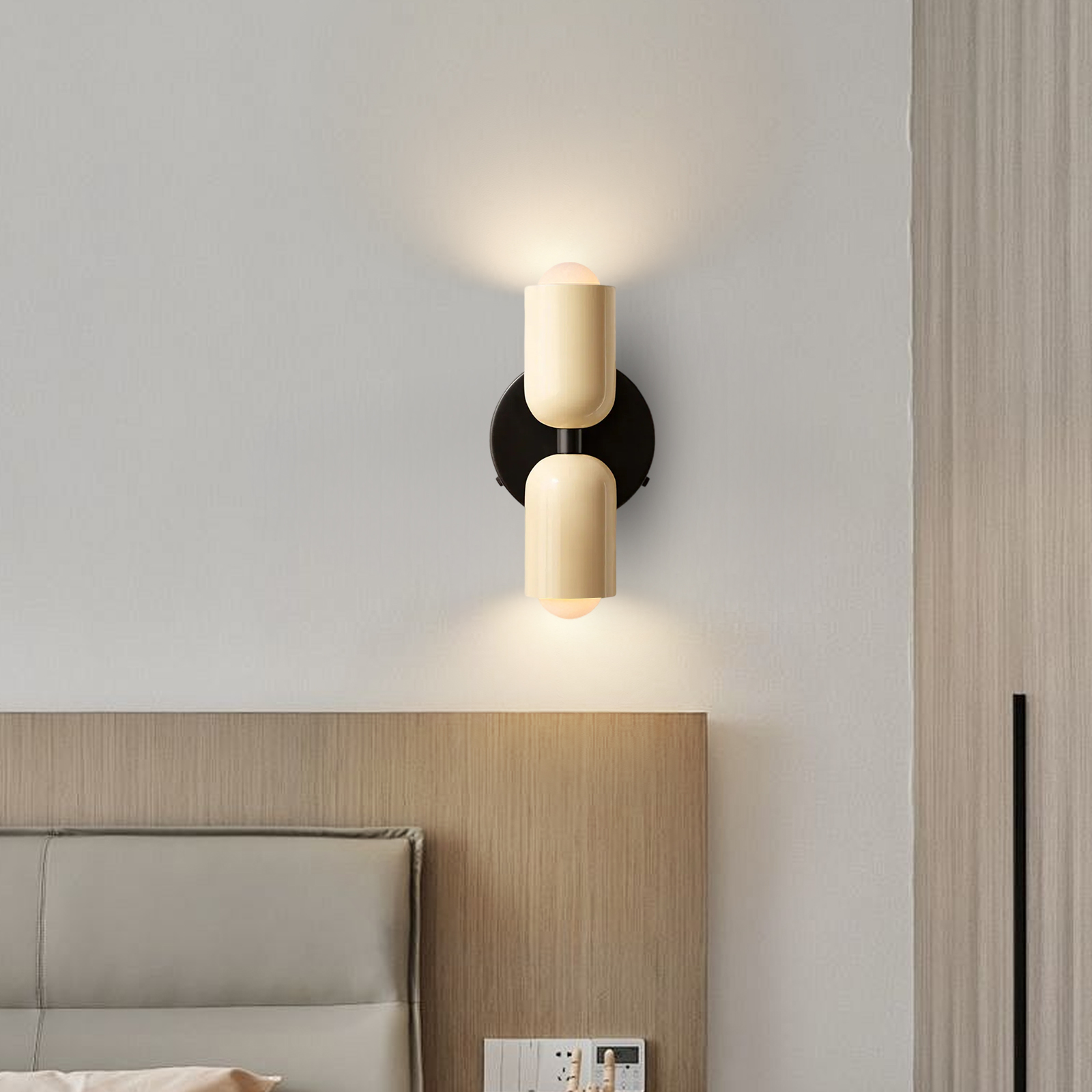 Bedroom Bedside Colorful Double-head Wall Lamp Cream-style Living Room Corridor Light-Handwovenlamp