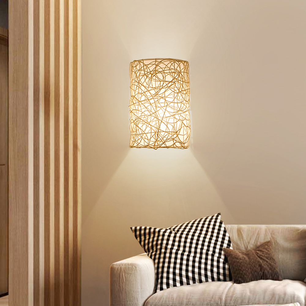 Moroccan Wicker Rattan Wall Pendant Lamps-Handwovenlamp
