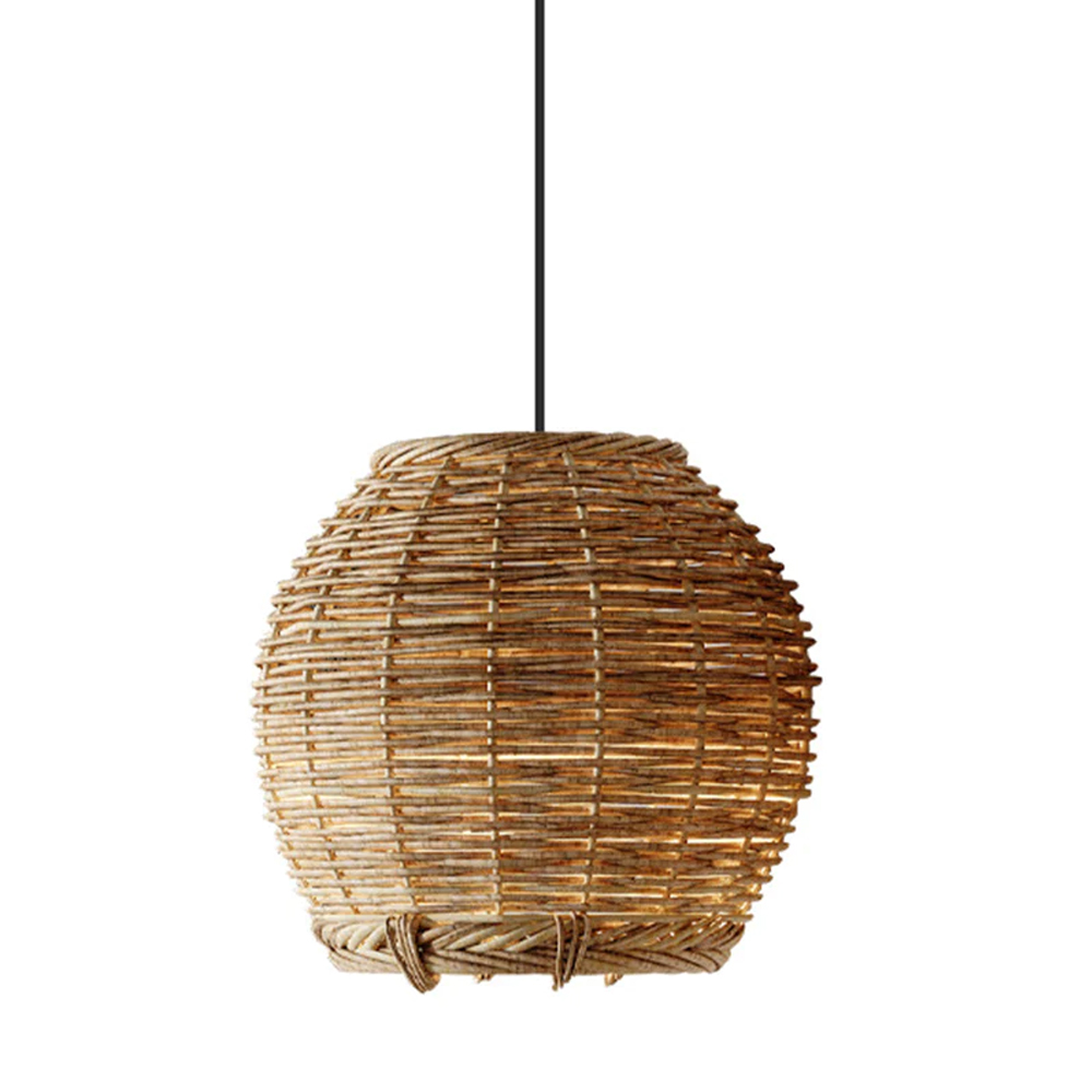 Wabi-Sabi Basket Chandelier Japanese Rattan Pendant Light-Handwovenlamp