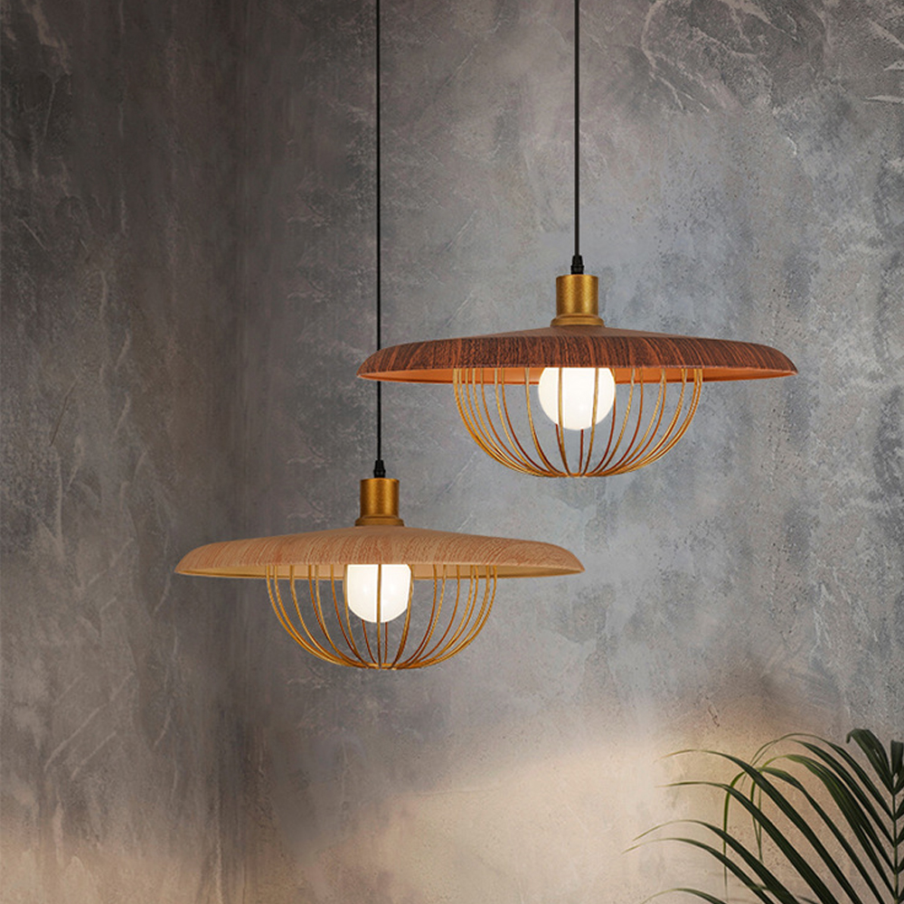 Modern Chandelier Interior Design Metal Wooden Pendant Light-Handwovenlamp