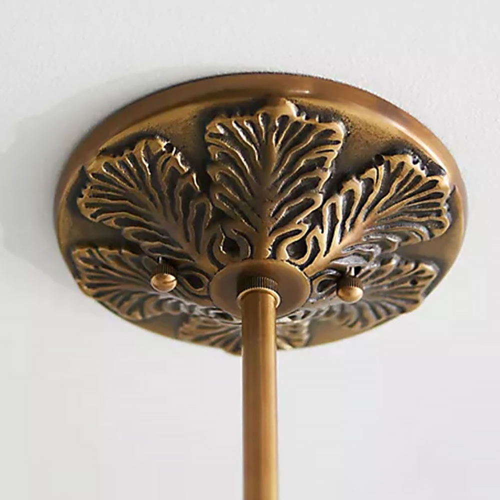 Medieval Vintage Entrance Flush Mount Lamp Simple Pumpkin Glass Pendant Light-Handwovenlamp