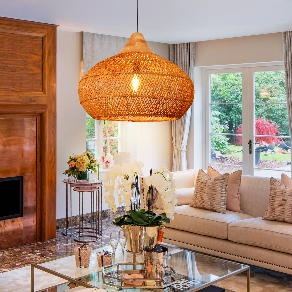 Antique Lamps Living Room Rattan Pendant Light Southeast Asian Decorative Lampshades