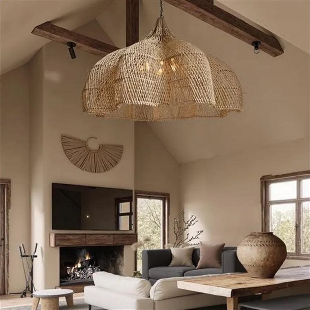 Rattan Novelty Pendant Lights Wicker Pendant Shade-Handwovenlamp