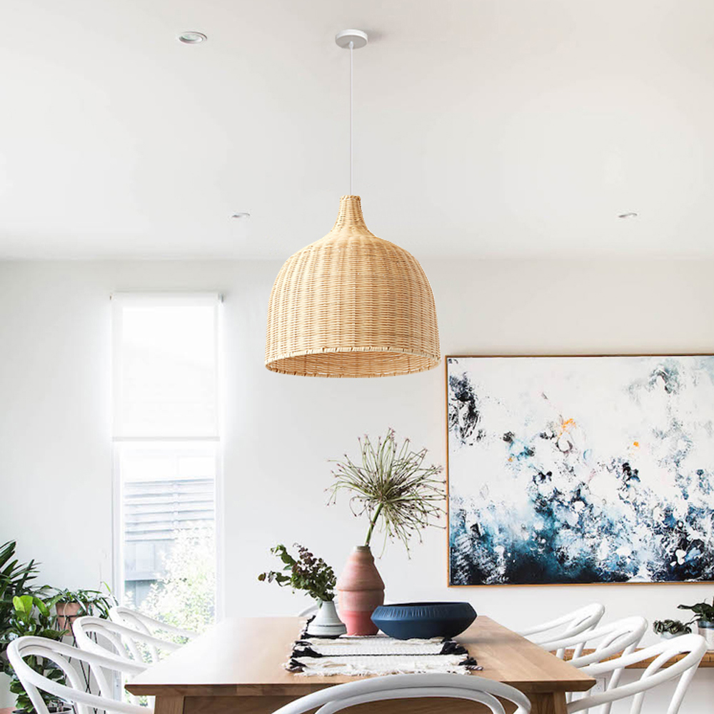 Japanese-style Southeast Asian Chandelier Creative Bamboo Rattan Lampshade-Handwovenlamp